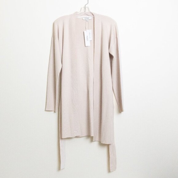 Ever New Melbourne Georgie Belted Knit Cardigan Sweater Bone Beige Small - Picture 3 of 13